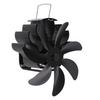 Wood Stove Fan for Magnet Pipe Non Electric Heat Powered Aluminum Alloy Burning Fireplace Gas Burner Thermal Fan