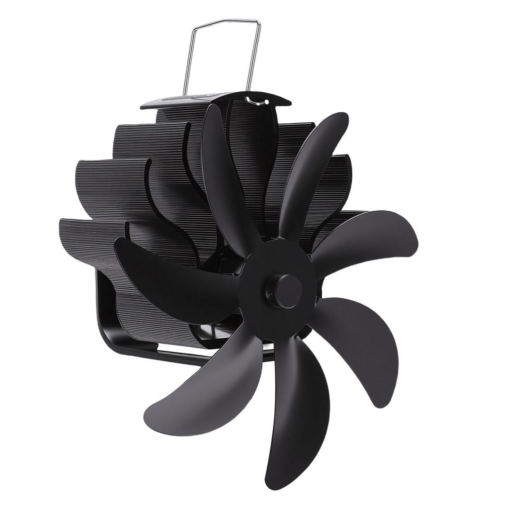 Wood Stove Fan for Magnet Pipe Non Electric Heat Powered Aluminum Alloy Burning Fireplace Gas Burner Thermal Fan