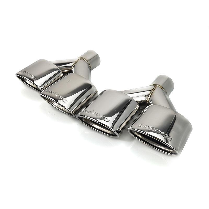 

Квадратные насадки на глушитель в стиле AMG для Mercedes W204 C-Class - Y-образная труба из нержавеющей стали Car Exhaust Pipe