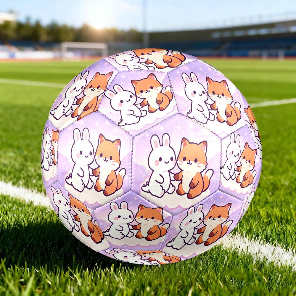 1pc Cute Animal Friends Size 5 Soccer Ball Professional Match Training Football Indoor &Outdoor Sports Ball Training Ball Lightweight Durable Y3