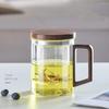 thickening Heat-resistant glass tea cup Transparent Grey Built in filter Tea set and water cup High quality home office Supplies