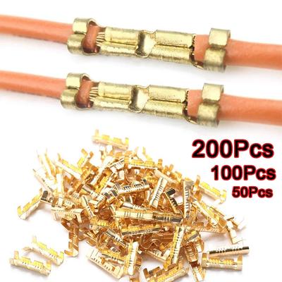 50 stk 100 stk 200 stk Tilslutningsterminal U-type Terminalflig 0,3 til 1,5 mm² Terminalblokstik Dobbeltstiksterminal