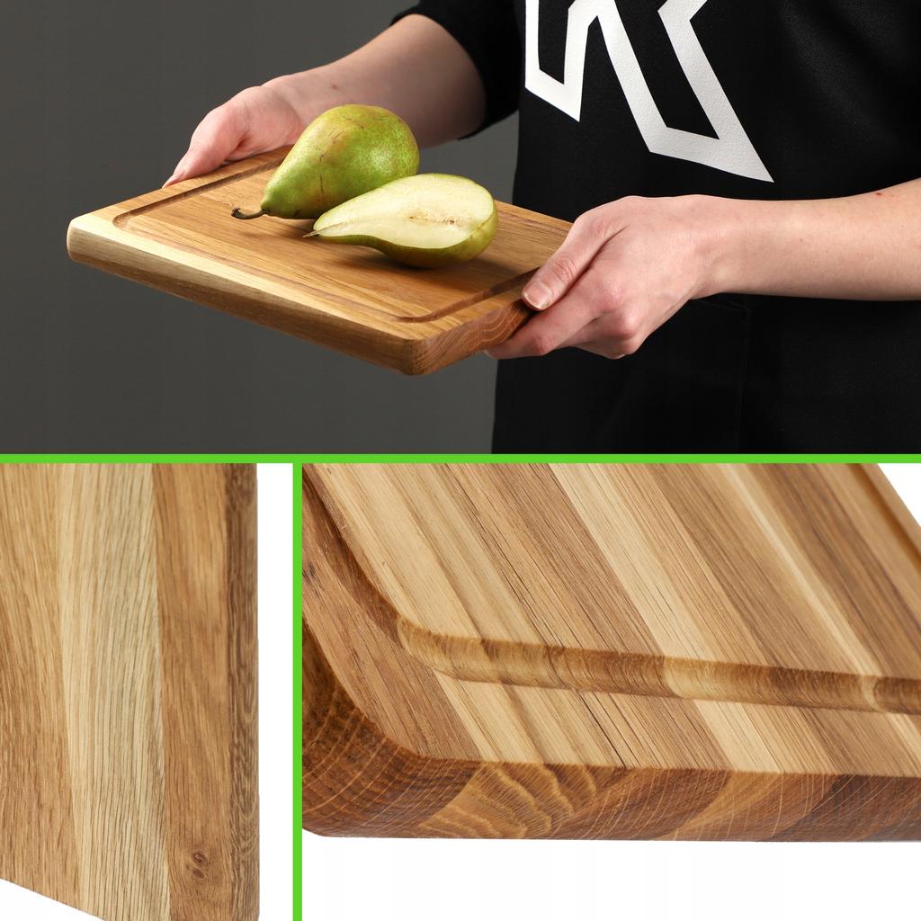 KADAX Deska Do Krojenia Kuchenna Drewniana Dębowa