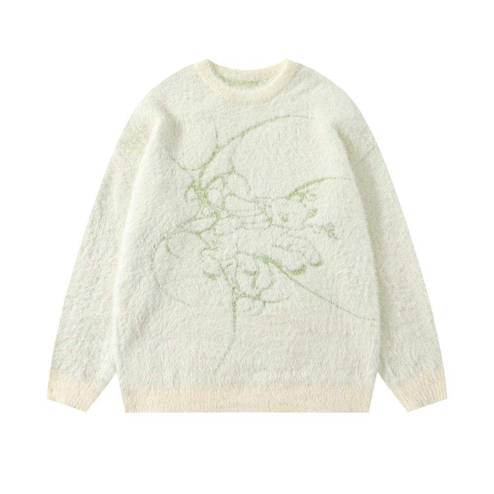 

Men s Trendy Round Neck Jacquard Sweater – Casual Autumn/Winter Knitwear Extra Large абрикосовий