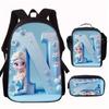 Zaino Scolastico Principessa Set da 3 Pezzi Grande Capacità Impermeabile Borsa a Spalla Astuccio Borsa a Tracolla per Bambini