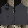 Men's Plus Size Outdoor Wear-Resistant Vest: Stand Collar, Loose Fit, Comfortable, Sleeveless, Casual with Pockets.