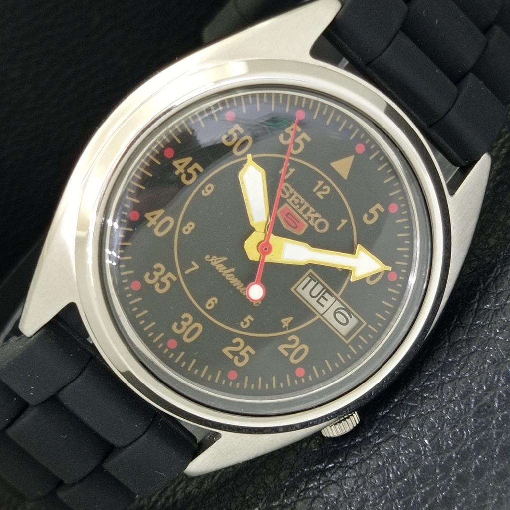 

VINTAGE SEIKO 5 AUTOMATIC 7009A JAPAN MENS BLACK COLOR DIAL WATCH a702322-5 R124-a702322