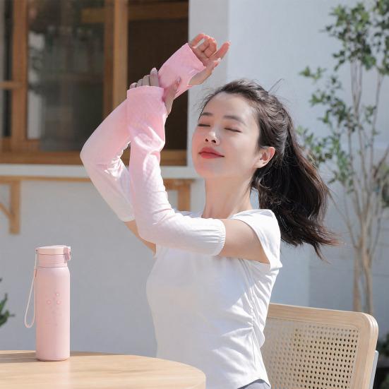 Checkered Sun Protection Sleeves, Cooling Arm Sleeves with Thumb Hole, UV Protection Sleeves for Women Summer Cycling Driving