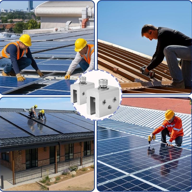 6Pcs Metal Roof Panel Clamps For Standing Seam Metal Roof Clamp for Heat Cable Snow Guards Attachment Solar Panel