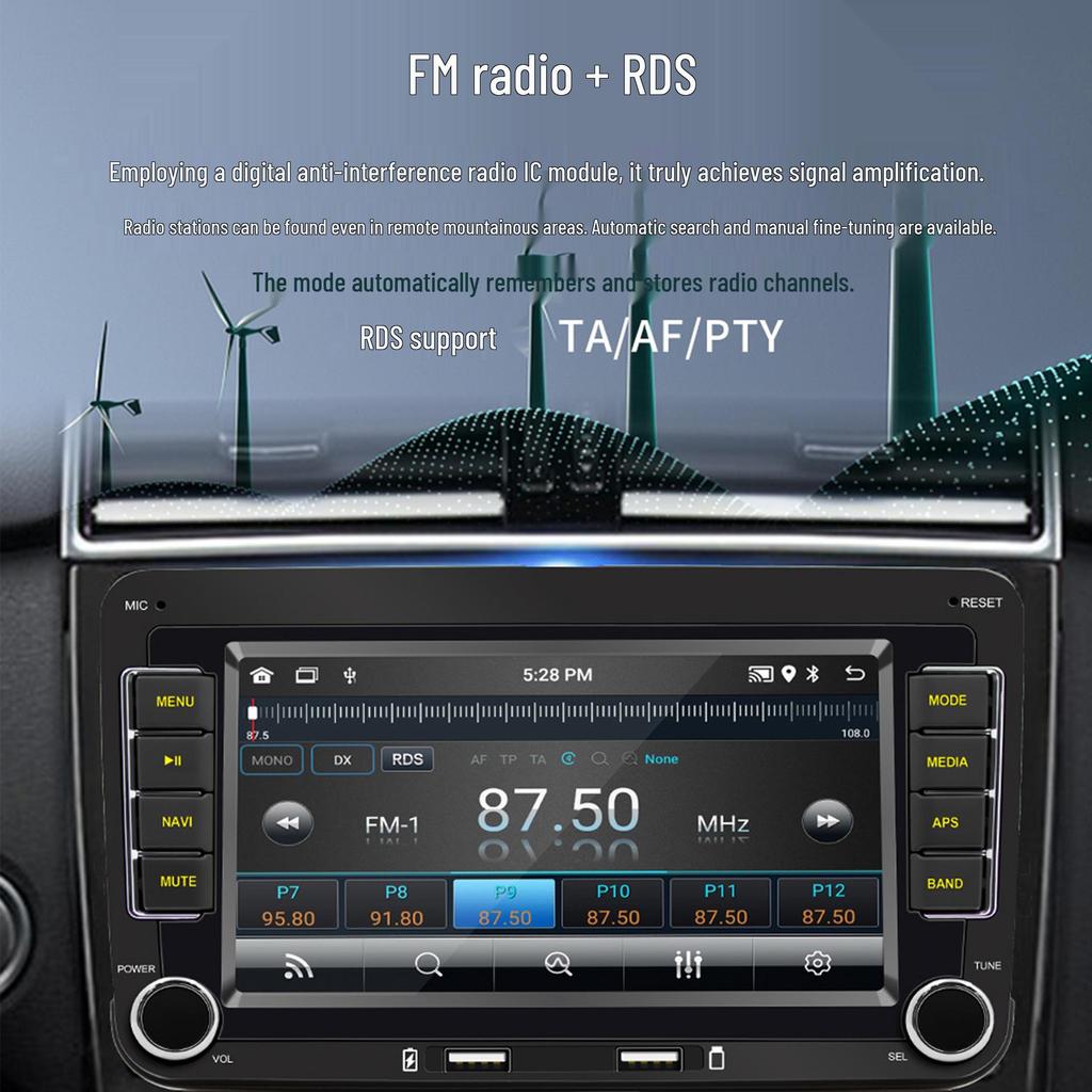 7" Dual-Chip Auto Bluetooth MP5 mit Android Auto, Wireless CarPlay und GPS-Navigation