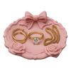 3D Printed Jewelry Tray Small Round Ring Holder Dish with Bow for Women Girls Floral Trinket Bowl Jewelry Organizer for Vanity Dresser Decor