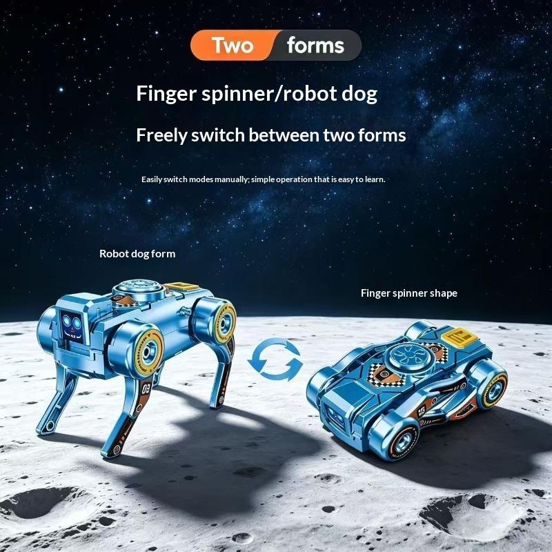 360° Rotating Robot Dog Fidget Gyro Creative Deformed Deformation Design Transforming Robot Dog Fidget Toy Antistress Sensory