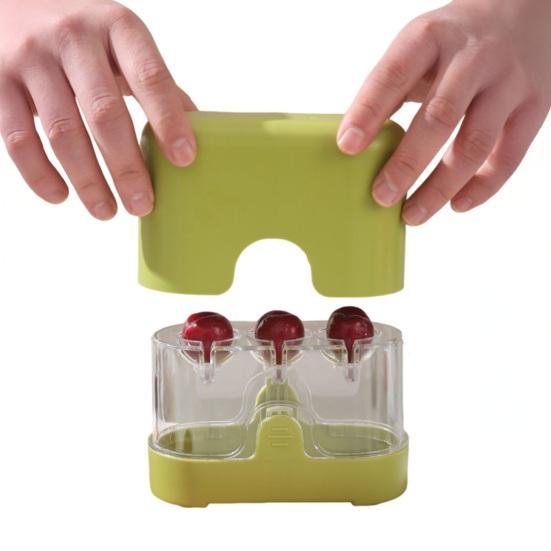 Cherry Corer Manual Press-Type Fruit Pitter Stainless Steel Cherry Pit Tool for Cherries Jujubes Red Dates Hawthorns Dishwasher Safe Cherry Pit