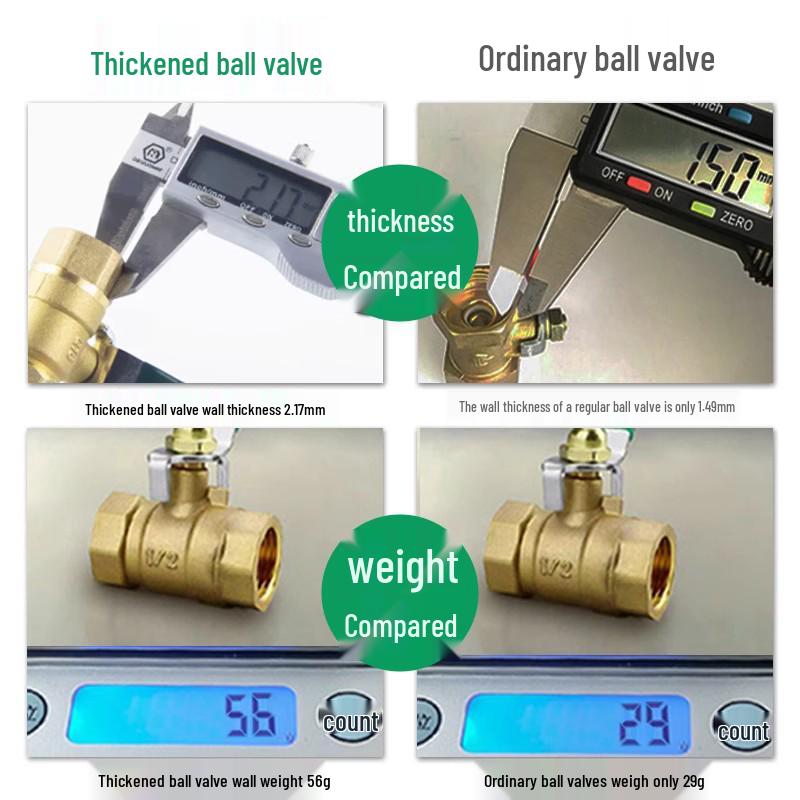 Copper DN20 Thickened Water Valve, Internal/External Thread, Pneumatic Ball Switch, 2-Point One-Piece Design