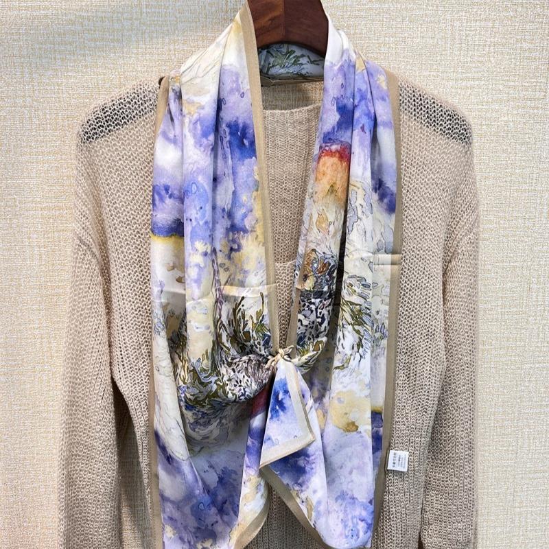 The life you've always dreamed of! double crepe silk scarf, a versatile and stylish mulberry silk scarf for women, perfect for spring and summer