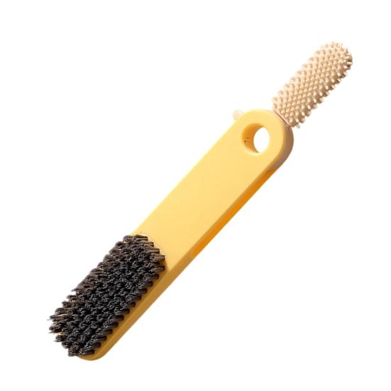 Foot Cleaning Brush Toe Gap Scrubber & Exfoliator with Long Handle Soft Silicone Bristles for Pedicure Shower & Travel Use