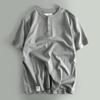 Export Withdraw Factory Tail Single Cut Label Men's Clothing Men Henry Collar Short Sleeve T-shirt Loose Oversized Half-Sleeve Top Tide
