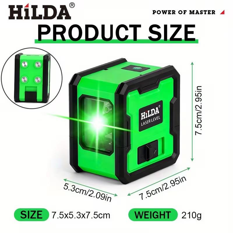 Mini 2-Line Green Laser Level - High Precision Floor-Mounted Projector