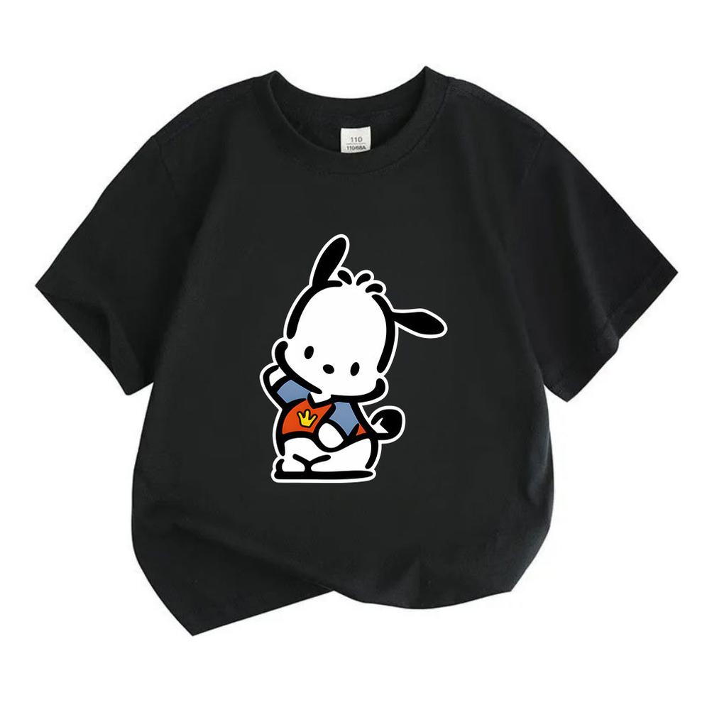 Kids Boys Girls Crew Neck Short Sleeve 100% Cotton T-Shirt Cute Dancing Cartoon Animal Print Comfortable Casual Daily Wear Breathable Soft Summer Top