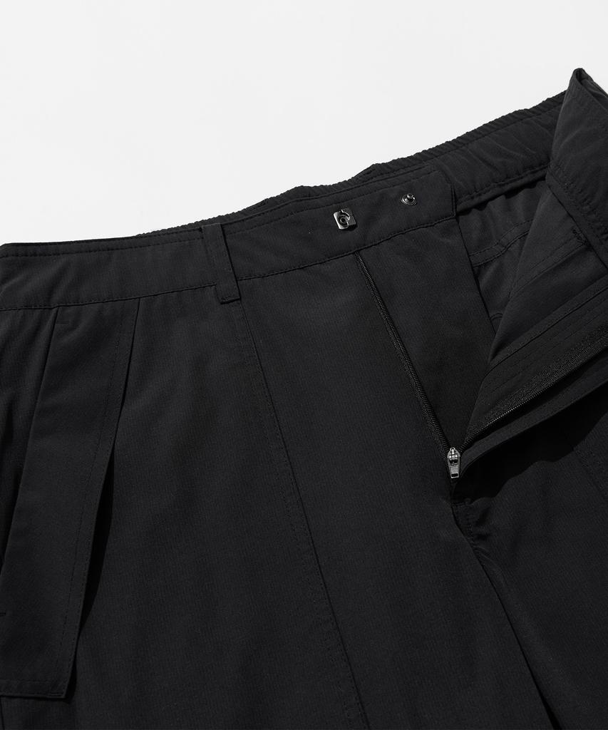 Kallapataleu Poly Cotton Rib Track Zip Pants - Black