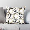 Black Gold Brush Circles Pillowcase Polyester Linen Velvet Printed Zip Decorative Home Cushion Cover