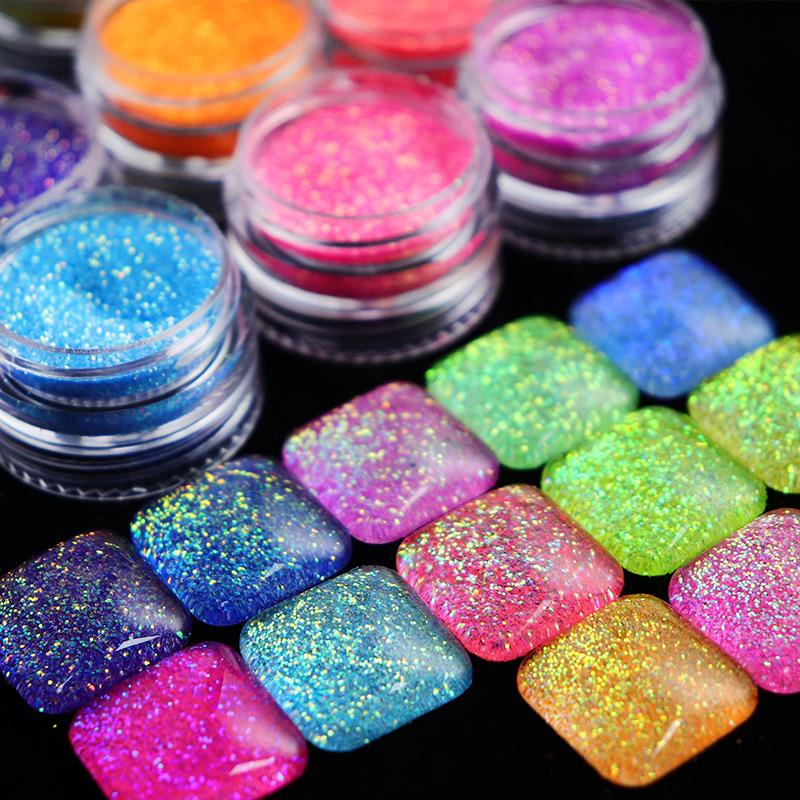 6 Boxes/set Super Shiny Mermaid Nail Glitter Powder Sequin Nail Art Decoration
