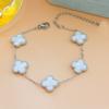 13MM Four Leaf Flower Bracelet Titanium Steel Clover Double Sided Bracelet No Color Loss Ladies Bracelet