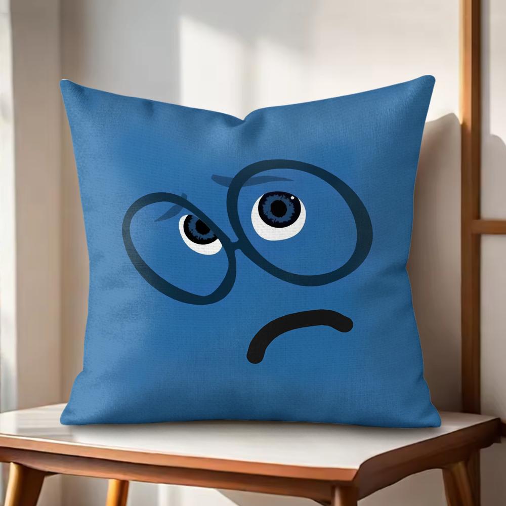 CARTOON ANGRY EYES Cushion Cover Natural Linen Organic Fabric DoubleSided Printing Couch Pillow Covers Home Decor