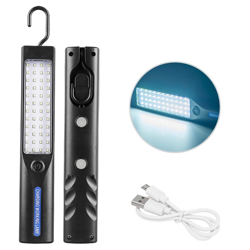 

Светодиодный фонарик, рабочий свет, USB перезаряжаемый магнитный аварийный рабочий фонарь, подвесной автомобильный осмотр, ремонт, ручной фонарь для кемпинга 012GZD-Black