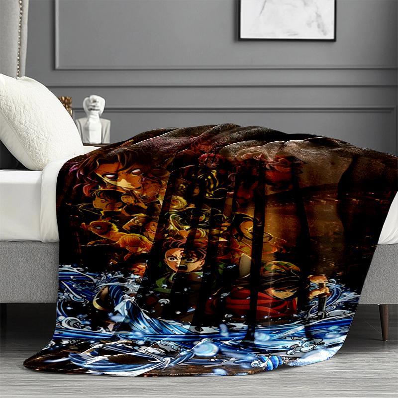 Demon Slayer Print Blanket - Soft & Comfortable, for Bedroom, Travel, Sofa, Home Decoration - Birthday Christmas Gift for Friend