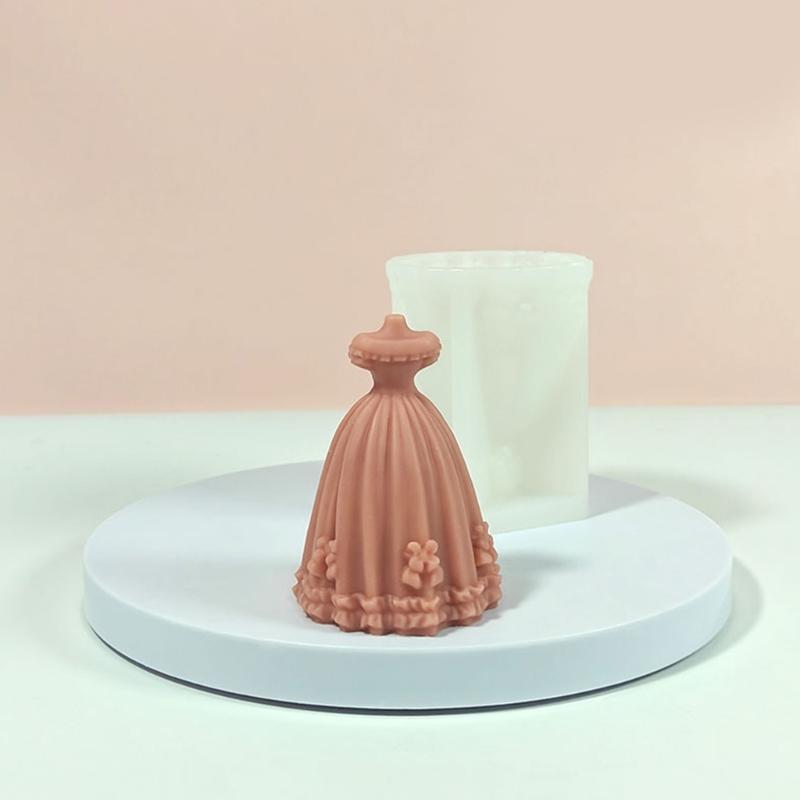 Abendkleid Silikonformen für Kerzen Seife Fondant Schokolade Süßigkeiten Hochzeitskleid Silikonkerzenformen für Epoxidharz
