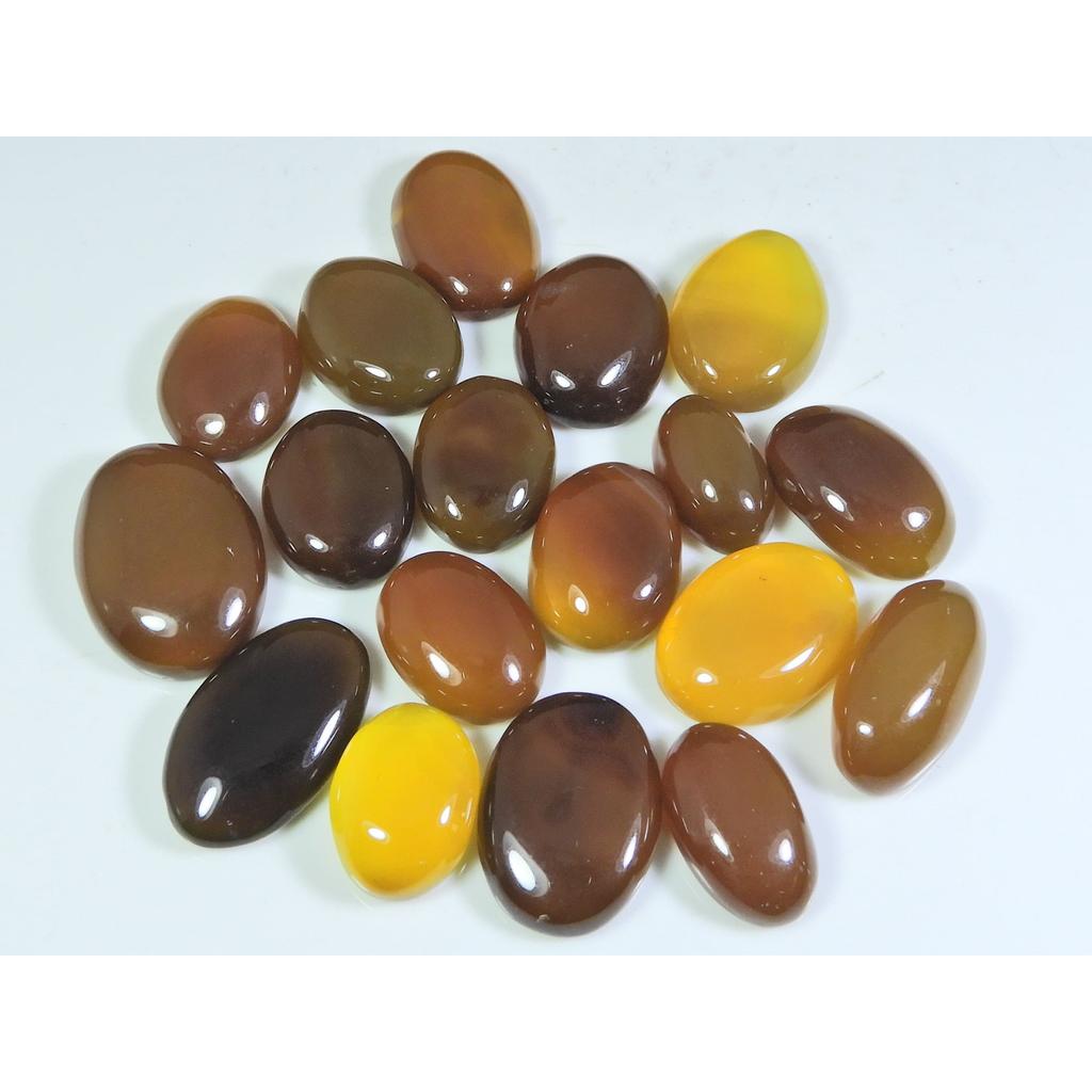 256Cts. Natural Onyx Agate Ring Size Oval Cabochon Loose Gemstone 18Pcs Lot A-646