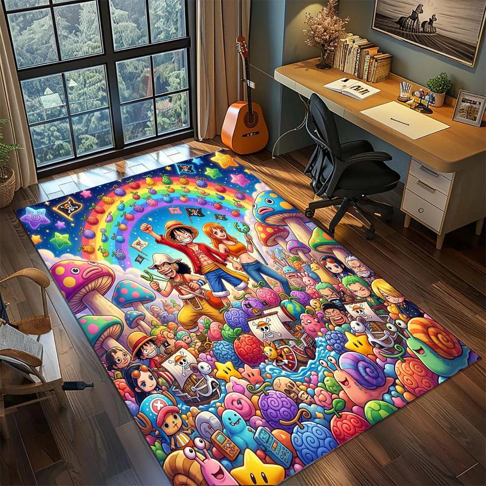 One Piece Luffy Gamer Bedroom Decor Large Area Non Slip Washable Floor Mat Rug Carpet Home.-TING