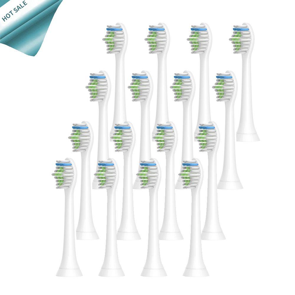Kompatible Bürstenköpfe für Philips Sonicare HX6511 HX9362 HX6013 HX6063 HX3110 HX3212 HX6231 HX6631 HX6711 - Set mit 16 Stück