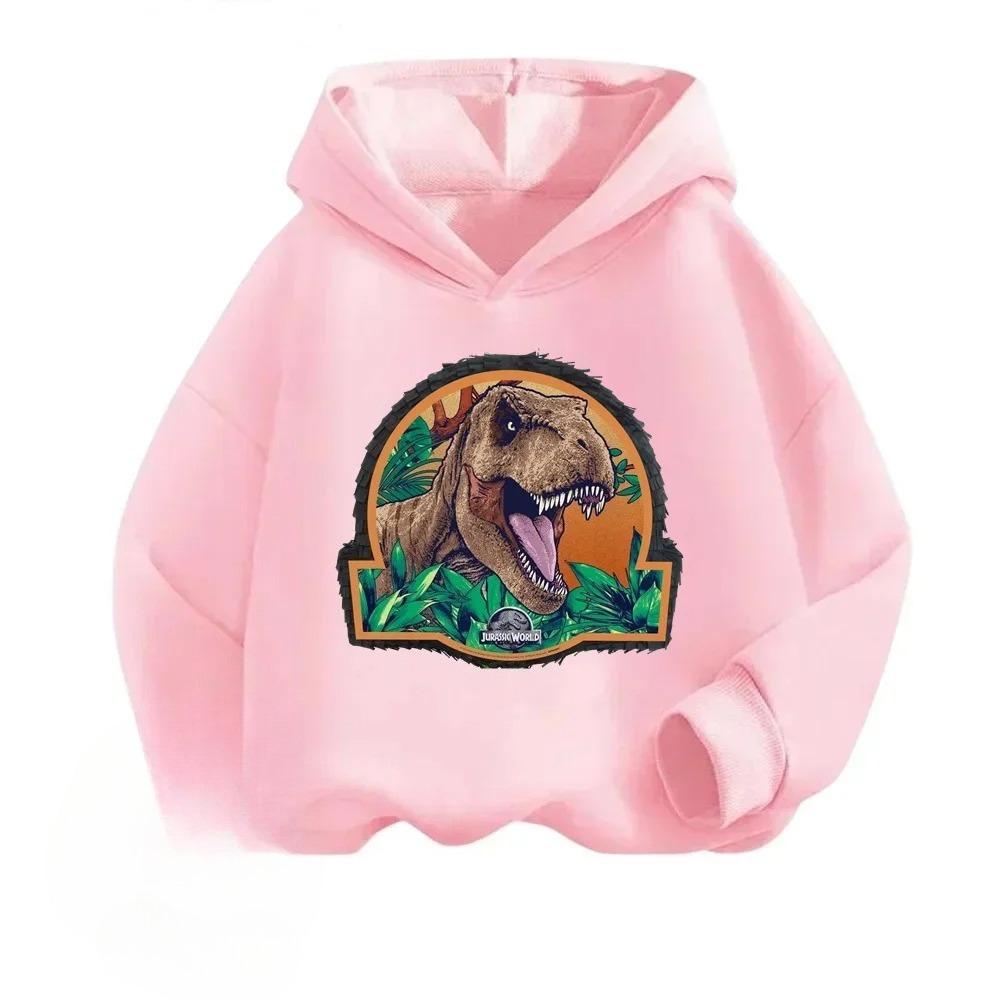 Jurassic World Cartoon Printed Children's Hoodie Autumn/Winter New Girl's Top Comfortable and Warm Hoodie