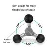 Triple 1inch Ball Joint Extension Adapters Mounting Arm Action Camera Mount Motorcycle Bike Accessories