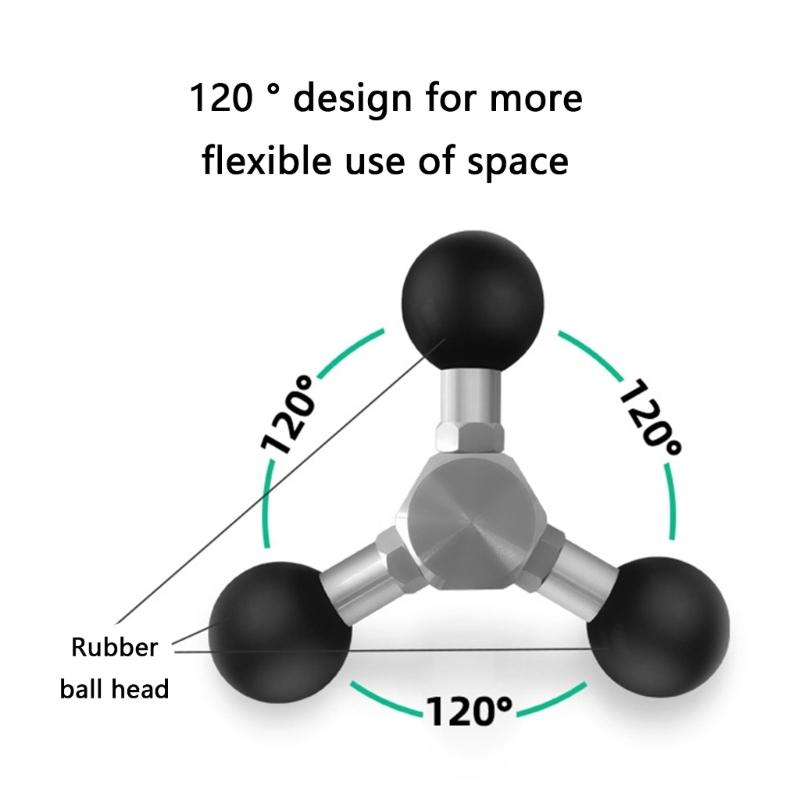 Triple 1inch Ball Joint Extension Adapters Mounting Arm Action Camera Mount Motorcycle Bike Accessories