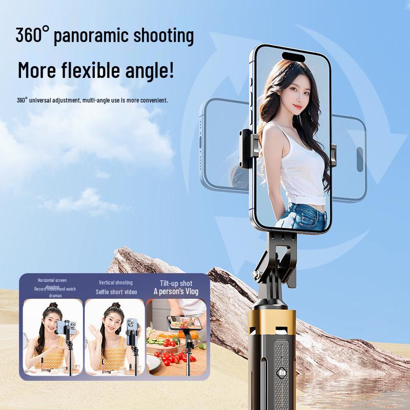 Πολυλειτουργικό Selfie Stick από Κράμα Ψευδαργύρου: Τετράποδο Στήριγμα Κινητού για Γραφείο και Δάπεδο, Συμβατό με Bluetooth για Φωτογραφία & Ζωντανή Μετάδοση.