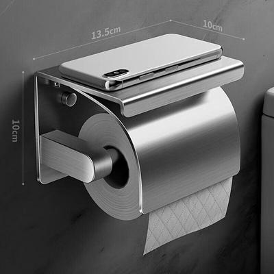 Jingyi 304 Stainless Steel Wall-Mounted Toilet Paper Holder with Phone Shelf