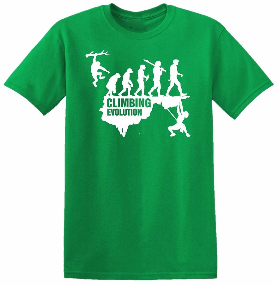 Evolution Of Rock Climbing T Shirt Mountain Climber Cliff Holiday Birthday Top S