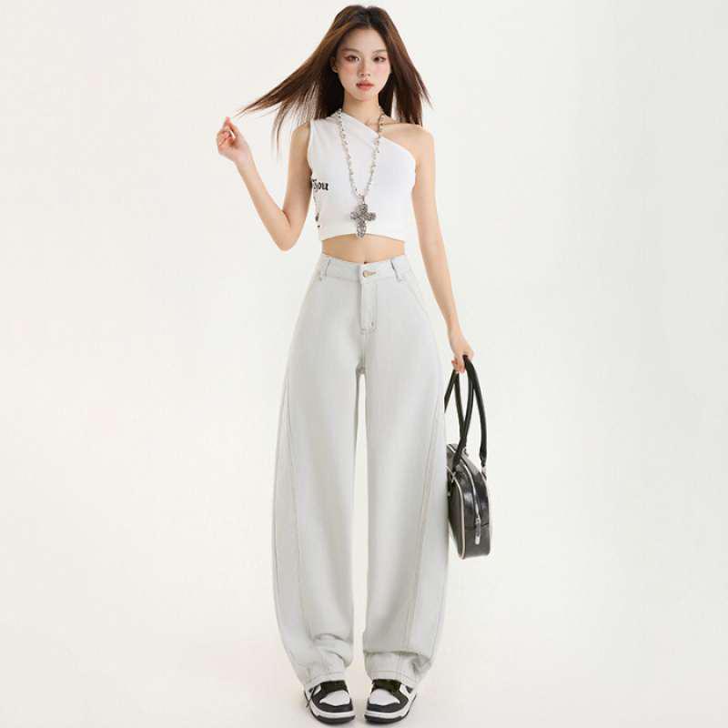 Women s Dark Blue Retro High-Waist Slimming Jeans M