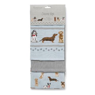 Cooksmart Curious Dogs Tea Towel 3pk