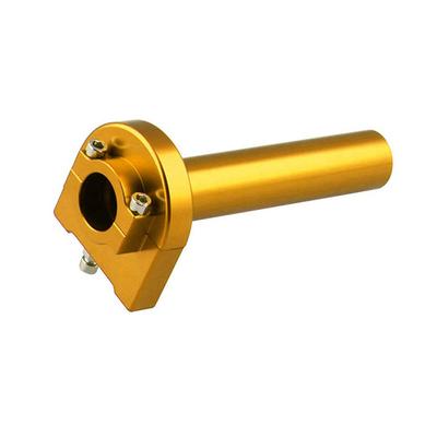 HANSWD Motorcycle CNC Aluminum 22mm Throttle Grip High Performance Twist Throttle Grip Cable Scooter Bike Pedal (Gold)