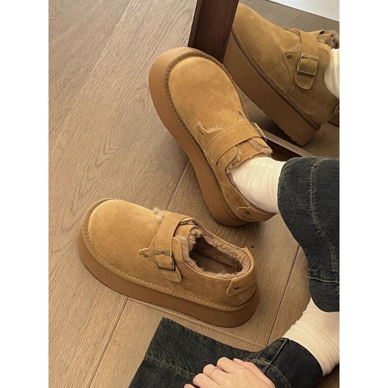Thick-soled Fleece Women's 2 Winter New Short Tube Fleece Thickened Warm and Non-slip Cotton Shoes