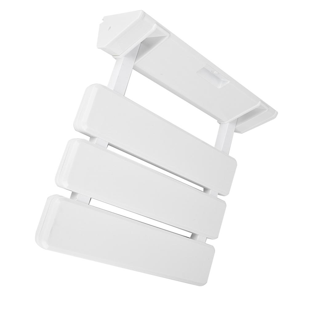 Wall Mounted Drop Leaf Shower Seat Foldable Bathroom Bench for Home Sauna Room Use White