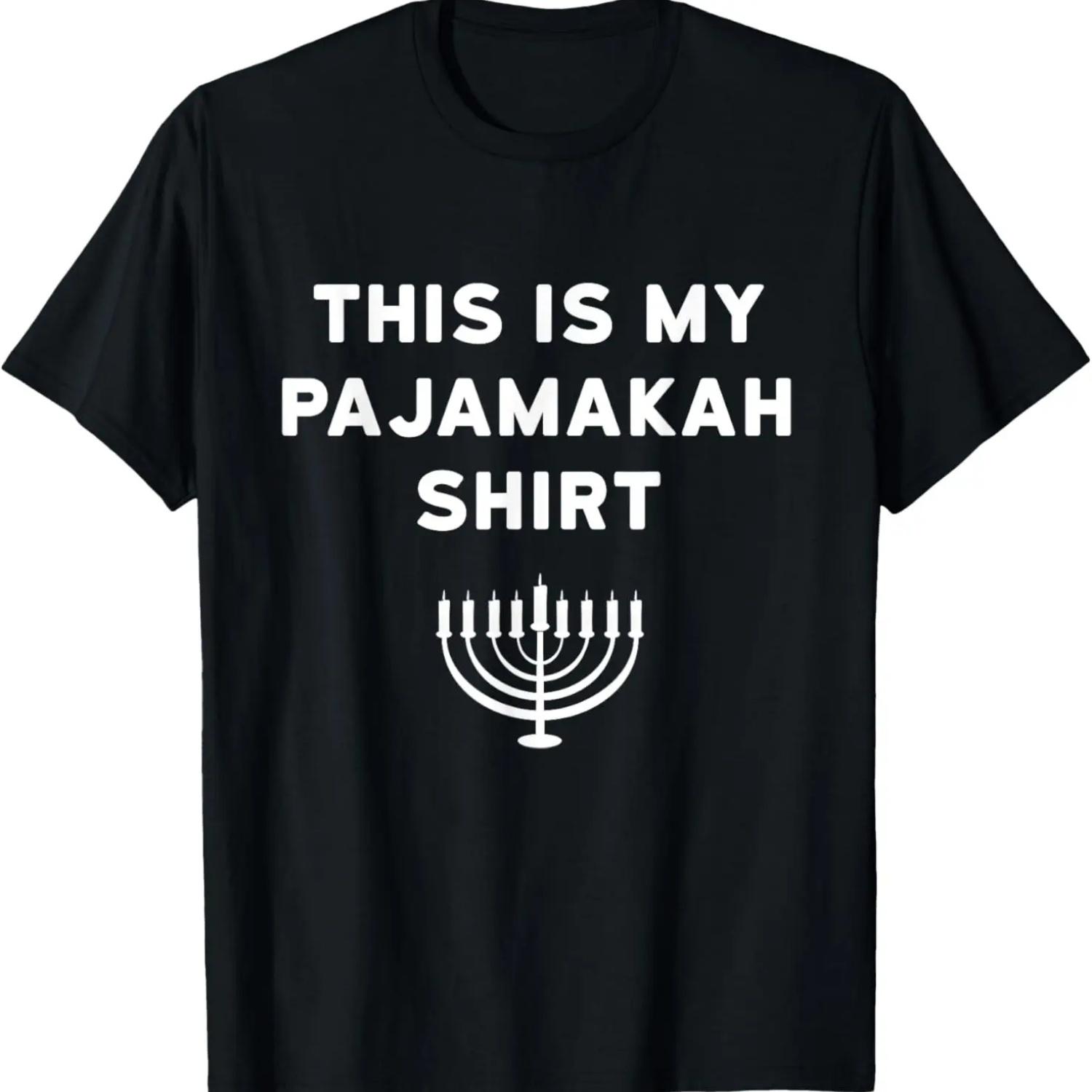Hanukkah Pajama Shirt - This is My Pajamakah Shirt Gift Tee T-Shirt S чёрный