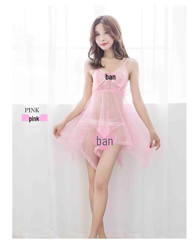 Damska Seksowna Bielizna z Siateczki i Koronki - Przezroczysta Koszula Nocna Plus Size na Wszystkie Sezony