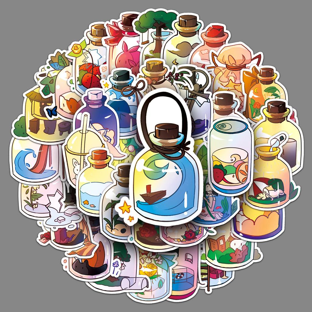 50 Bottles In The World Graffiti Personalized Cartoon Guka Hand Account Decoration Mobile Phone Case Suitcase Sticker Waterproof