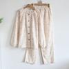 100% Pure Cotton Double-layer Gauze Cartoon Lapel Cardigan Pajamas Women's Spring and Autumn Loungewear Can Be Worn Loose 1011