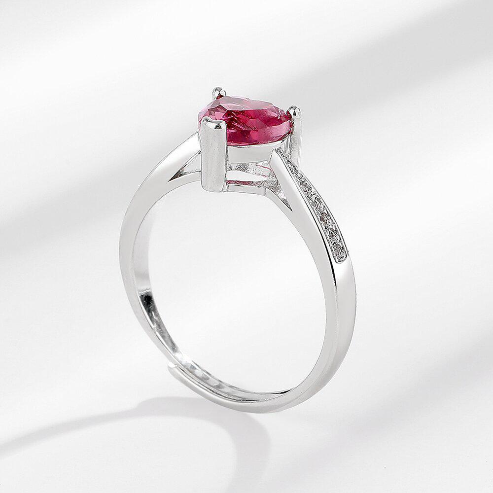 O noua sosire: Inel Elegant Ajustabil cu Zircon Rubin Imitat pentru Femei